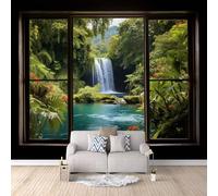 3D Carta Da Parati Fotografica Il Paesaggio Fuori Dalla Finestra TNT Murale alla moda Decorazione Semplice E Moderno Ristorante Soggiorno Tv Parete Camera Letto Della Parete Murali-300x210cm