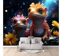 3D Carta Da Parati Fotografica Lucertola Colorata TNT Murale alla moda Decorazione Fumetto Ristorante Soggiorno Tv Parete Camera Letto Decorazione Della Parete Murali-100x70cm