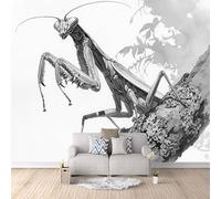 3D Carta Da Parati Fotografica Mantide Religiosa TNT Murale alla moda Decorazione Fumetto In Bianco E Nero Ristorante Soggiorno Tv Parete Camera Letto Decorazione Della Parete-100x70cm