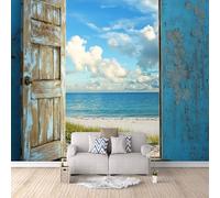 3D Carta Da Parati Fotografica Paesaggio Fuori Dalla Porta TNT Murale alla moda Decorazione Spiaggia Ristorante Soggiorno Tv Parete Camera Letto Decorazione Della Parete Murali-350x256cm