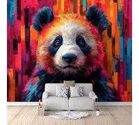 3D Carta Da Parati Fotografica Panda Gigante Colorato TNT Murale alla moda Decorazione Tessere Di Mosaico Ristorante Soggiorno Tv Parete Camera Letto Decorazione Della Parete Murali-100x70cm