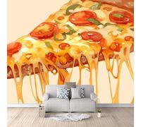3D Carta Da Parati Fotografica Pizza Deliziosa TNT Murale alla moda Decorazione Fumetto Ristorante Soggiorno Tv Parete Camera Letto Decorazione Della Parete Murali-100x70cm