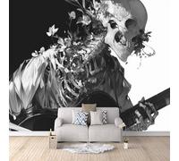 3D Carta Da Parati Fotografica Scheletro Musicale TNT Murale alla moda Decorazione Rosa Ristorante Soggiorno Tv Parete Camera Letto Decorazione Della Parete Murali-400x280cm