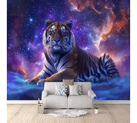 3D Carta Da Parati Fotografica Tigre TNT Murale alla moda Decorazione Cielo Stellato Dell'universo Ristorante Soggiorno Tv Parete Camera Letto Decorazione Della Parete Murali-100x70cm