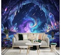 3D Carta Da Parati Grotta Di Cristallo Da Sogno Via Lattea | Facile da Installare Ideale per Decorazioni di Lusso su Misura Uffici Soggiorni Camere Letto Pareti Dietro il TV-350cm×256cm