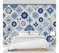 3D Carta Da Parati Mandala Geometrici, Fiori E Piante, Farfalla Patchwork Retrò Carta Da Parati Panoramica Per Soggiorno, Camera Dei Bambini, Decorazione Parete (350 X 256 Cm)