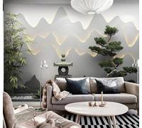 3D Carta Da Parati Minimalista Astratto Cime Pini Paesaggio | Facile da Installare Ideale per Decorazioni di Lusso su Misura Uffici Soggiorni Camere Letto Pareti Dietro il TV-400cm×280cm