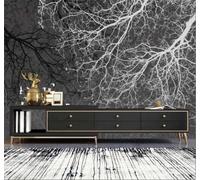 3D Carta Da Parati Minimalista Bianco E Nero Rami Uccelli In Volo Paesaggio | Facile da Installare Ideale per Decorazioni di Lusso su Misura Uffici Soggiorni Camere Letto Pareti Dietro il TV-150cm×105cm