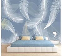 3D Carta Da Parati Minimalista Tridimensionale Dipinto A Mano Bianco Piume | Facile da Installare Ideale per Decorazioni di Lusso su Misura Uffici Soggiorni Camere Letto Pareti Dietro il TV-150cm×105cm