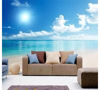 3D Carta Da Parati Natura Panorama Marino Sole Spiaggia Mare | Facile da Installare Ideale per Decorazioni di Lusso su Misura Uffici Soggiorni Camere Letto Pareti Dietro il TV-400cm×280cm