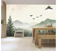 3D Carta da Parati Nebbia Avvolgente Pineta Uccelli In Volo Montagne | Murales Creativi e Moderni Per la Casa Studio Soggiorno Camera da Letto Divano Sfondi Decorazioni Murali di Lusso-430cm×300cm