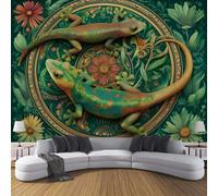 3D Carta Da Parati Panoramica Astratto Geco Fiori,250×170cm Fotomurale in TNT Murali Mandala Animali Per Soggiorno, Adulto Camera Dei Bambini, Ristorante Decorazione Grandi Murali Poster