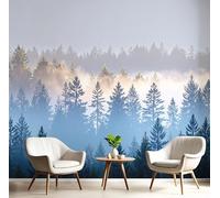 3D Carta Da Parati Panoramica Bianco Nero Foresta Nebbiosa 200X140Cm Seta Murali Panoramica Scenario Naturale Per Soggiorno,Adulto Camera Dei Bambini,Ristorante Decorazione