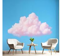 3D Carta Da Parati Panoramica Blu Polvere Nuvole Nel Cielo 300X210Cm Seta Murali Panoramica Scenario Naturale Per Soggiorno,Adulto Camera Dei Bambini,Ristorante Decorazione