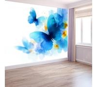 3D Carta da parati panoramica Sogno Farfalla Murale da parete artistico in tessuto non tessuto 250 x 175 cm decorazioni da parete per bambini soggiorno, Azzurro