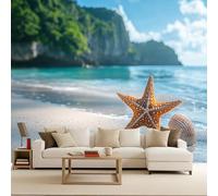 3D Carta da parati panoramica Spiaggia e Mare 250x175 cm Fotomurali Vista sul mare decorazioni da parete per bambini, camera da letto, soggiorno, poster da parete XXL grande - Paesaggio Naturale