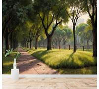 3D Carta da Parati Parco Sentiero Bosco Aria Fresca Paesaggio Naturale | Murales Creativi e Moderni Per la Casa Studio Soggiorno Camera da Letto Divano Sfondi Decorazioni Murali di Lusso-250cm×170cm