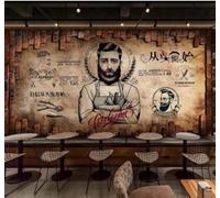 3D Carta Da Parati Retro Muro Di Mattoni Persone Barbiere Salone Bellezza | Facile da Installare Ideale per Decorazioni di Lusso su Misura Uffici Soggiorni Camere Letto Pareti Dietro il TV-200cm×140cm
