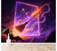 3D Carta Da Parati Scopa Universo Viola Via Lattea | Facile da Installare Ideale per Decorazioni di Lusso su Misura Uffici Soggiorni Camere Letto Pareti Dietro il TV-250cm×170cm