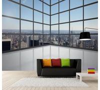 3D Carta Da Parati Spazio Ampio Balcone Vetrate Architettura Urbana | Facile da Installare Ideale per Decorazioni di Lusso su Misura Uffici Soggiorni Camere Letto Pareti Dietro il TV-400cm×280cm