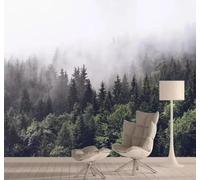 3D Carta Da Parati Tridimensionale Verde Foresta Nebbia Bianca Paesaggio | Facile da Installare Ideale per Decorazioni di Lusso su Misura Uffici Soggiorni Camere Letto Pareti Dietro il TV-400cm×280cm