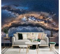 3D Carta da Parati Via Lattea Cielo Stellato Foresta Nuvole Paesaggio | Murales Creativi e Moderni Per la Casa Studio Soggiorno Camera da Letto Divano Sfondi Decorazioni Murali di Lusso-400cm×280cm