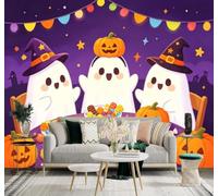 3D Carta Da Parati Zucca Caramelle Biscotti Stelle | Facile da Installare Ideale per Decorazioni di Lusso su Misura Uffici Soggiorni Camere Letto Pareti Dietro il TV-430cm×300cm