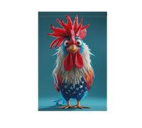 3d Cartoon Carino Rosso Bianco e Blu Gallo bandiere di Giardino all'aperto Buon Natale banner per la decorazione Esterna 28x40 double sided