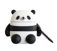 3D Cartoon Custodia in Silicone Compatibile con Airpods 1 2, Protettiva Panda, Cover Divertenti Carino con Moschettone, Impermeabile Antiurto