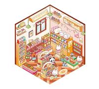 3D Cartoon Shop Scene Stickers, Coated, Craft Stickers For Headphones, Furniture, Phone Cases, Laptops And Water Bottles, Coated Surfaces For Long Lasting Use, Multicolor