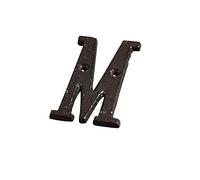 3D Cast Ferro Casa Placca Numeri 0-9 Lettere A-Z Porta Nero Decorazione Parete 3 Pollici 8cm Metallo Indirizzo Segno con Viti per Esterno Interno Hotel Dormitorio Cafe Yard Via Casella Posta (M)