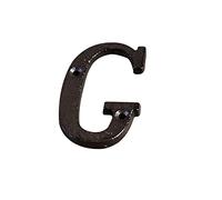 3D Cast Ferro Casa Placca Numeri 0-9 Lettere A-Z Porta Nero Decorazione Parete 3 Pollici 8cm Metallo Indirizzo Segno con Viti per Esterno Interno Hotel Dormitorio Cafe Yard Via Casella Posta (G)