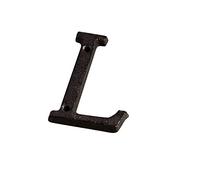 3D Cast Ferro Casa Placca Numeri 0-9 Lettere A-Z Porta Nero Decorazione Parete 3 Pollici 8cm Metallo Indirizzo Segno con Viti per Esterno Interno Hotel Dormitorio Cafe Yard Via Casella Posta (L)