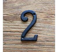 3D Cast Ferro Casa Placca Numeri 0-9 Lettere A-Z Porta Nero Decorazione Parete 3 Pollici 8cm Metallo Indirizzo Segno con Viti per Esterno Interno Hotel Dormitorio Cafe Yard Via Casella Posta (2)