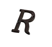 3D Cast Ferro Casa Placca Numeri 0-9 Lettere A-Z Porta Nero Decorazione Parete 3 Pollici 8cm Metallo Indirizzo Segno con Viti per Esterno Interno Hotel Dormitorio Cafe Yard Via Casella Posta (R)