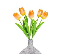 3D Ceramic Flowers Set, 5-Stem Set of Handcrafted Decorative Tulips