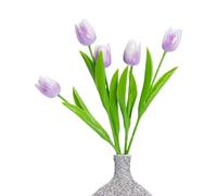 3D Ceramic Flowers Set, 5-Stem Set of Handcrafted Decorative Tulips
