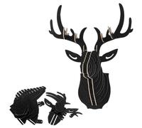 3D Cervi di Legno Modello Scultura Testa della Fauna Selvatica Parete Decoro