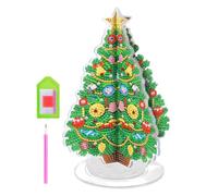3D Christmas Tree Pearl Diamond Art Kits Ornaments with Rotating Base