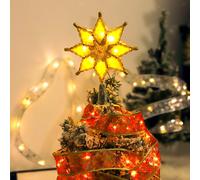 3D Christmas Tree Topper LED String Lights Ornament Holiday Lighted Up Stars