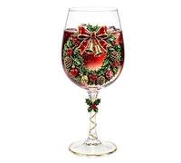 3D Christmas Wine Glass Art Cup With Elegant Stems, With Cute Santa Snowman