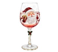 3D Christmas Wine Glass Art Cup With Elegant Stems, With Cute Santa Snowman