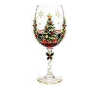3D Christmas Wine Glass Art Cup With Elegant Stems, With Cute Santa Snowman