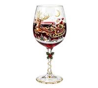 3D Christmas Wine Glass Art Cup With Elegant Stems, With Cute Santa Snowman
