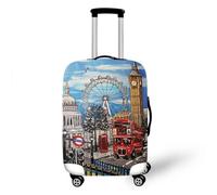 3D Città Architettura Treno Aereo Stampa Valigie Cappuccio Cover Proteggi Copertura Per Valigie In Elastico Anti-scratch Bambini Adolescenti Adulti 19-32 Pollici Luggage Cover (Stile 6, M(22-25inch))
