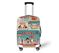 3D Città Architettura Treno Aereo Stampa Valigie Cappuccio Cover Proteggi Copertura Per Valigie In Elastico Anti-scratch Bambini Adolescenti Adulti 19-32 Pollici Luggage Cover (Stile 2, S(19-21inch))