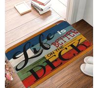 3D Colorful 'Life is Better on the Deck Slip Mat, Outdoor Living and Home Decor Enthusiasts-40x60cm