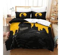 3D Con Stampa Di Batman Set Di Biancheria Da Letto Con 3 Pezzi Set Copripiumino Morbida Microfibra Per Ragazzi E Ragazze,coppie,camera Da Letto,decorazione Single（140x200cm）