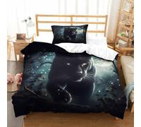 3D Con Stampa Di Black Panther Set Di Biancheria Da Letto Morbido E Accogliente Microfibra Set Copripiumino Letto Per Adulti E Bambini Con Chiusura A Cerniera Single（135x200cm）
