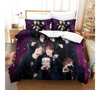 3D Con Stampa Di BTS Biancheria Da Letto 3 Pezzi Copripiumino Morbida Microfibra Per Ragazzi E Ragazze,coppie,camera Da Letto,decorazione Single（140x200cm）